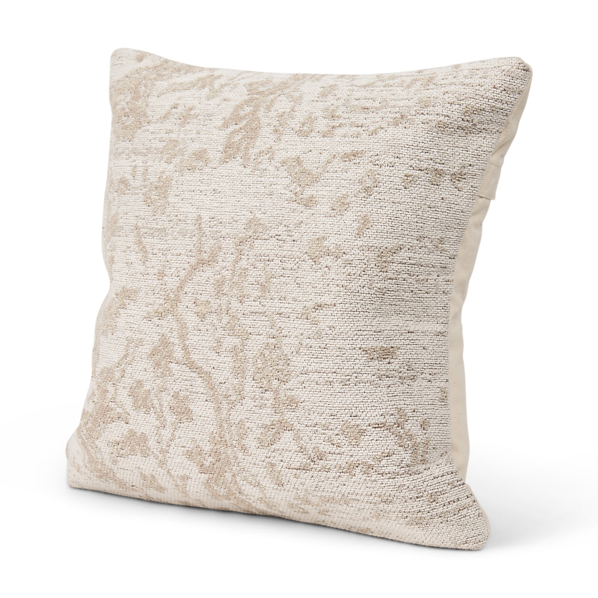 Khloe 20x20 Cream Square Pillow Cover w/Non-Allergen Filler-Decorative Pillows-DECOROLALA