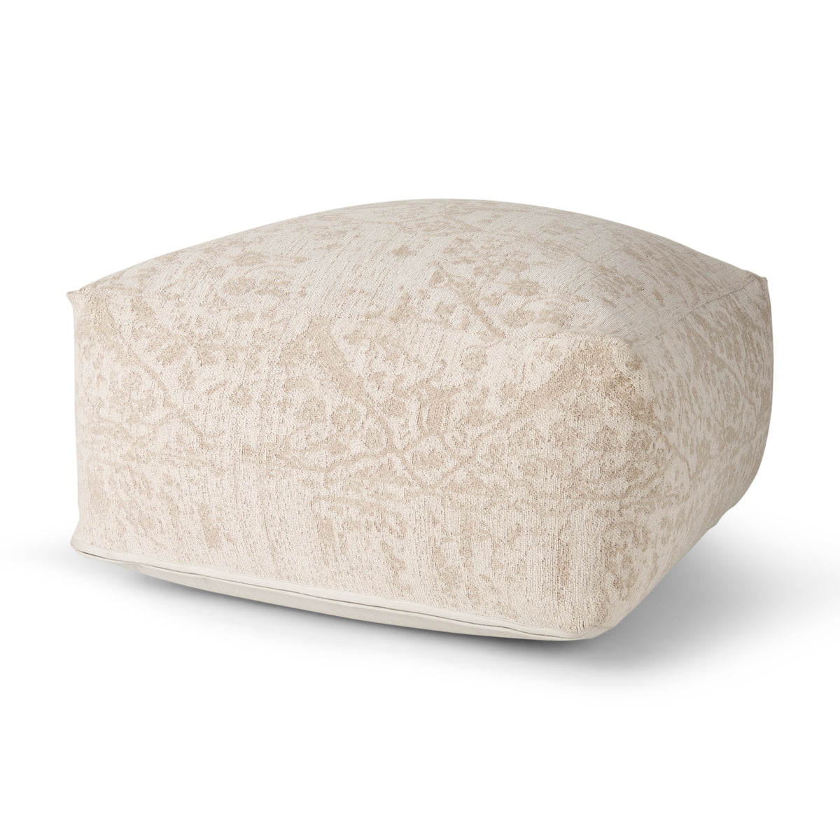 Khloe Large Cream Pouf-Poufs-DECOROLALA