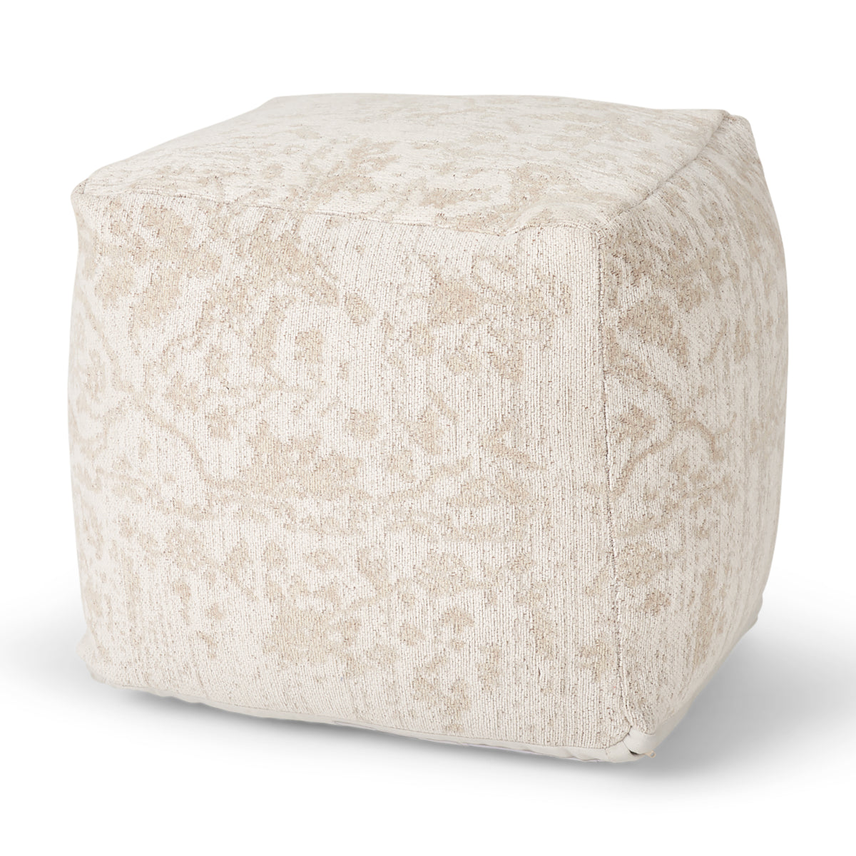 Khloe Small Cream Pouf-Poufs-DECOROLALA