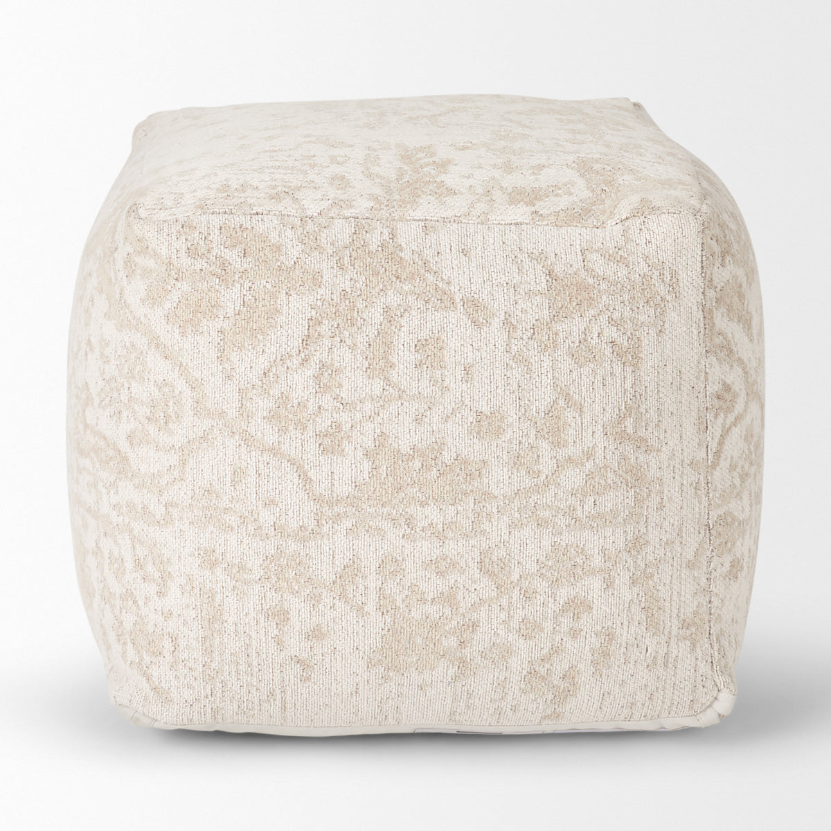 Khloe Small Cream Pouf-Poufs-DECOROLALA