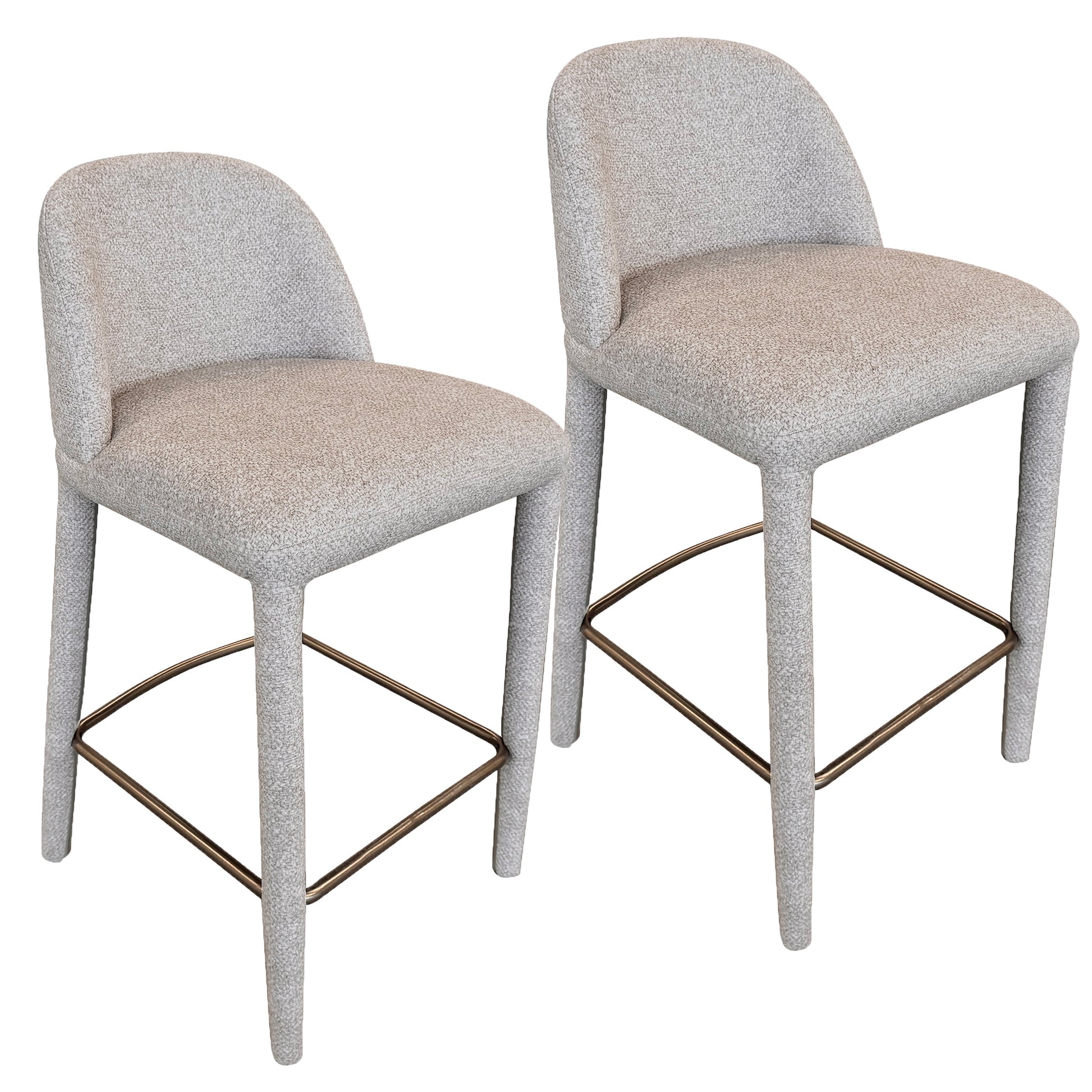 Kiara 26" Counter Stool - Beige Textured Fabric-DECOROLALA