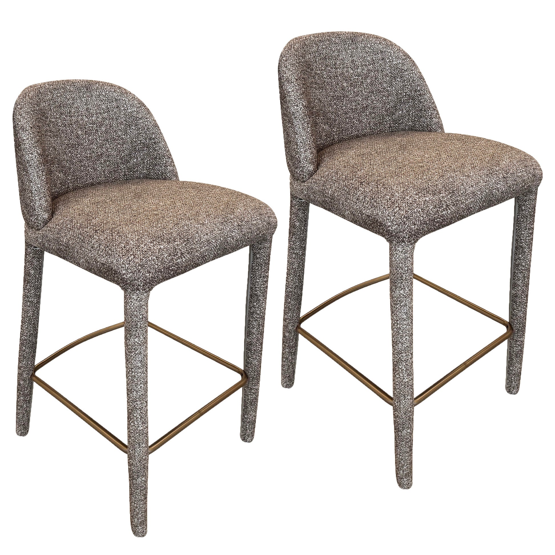 Kiara 26" Counter Stool - Brown Textured Fabric-DECOROLALA