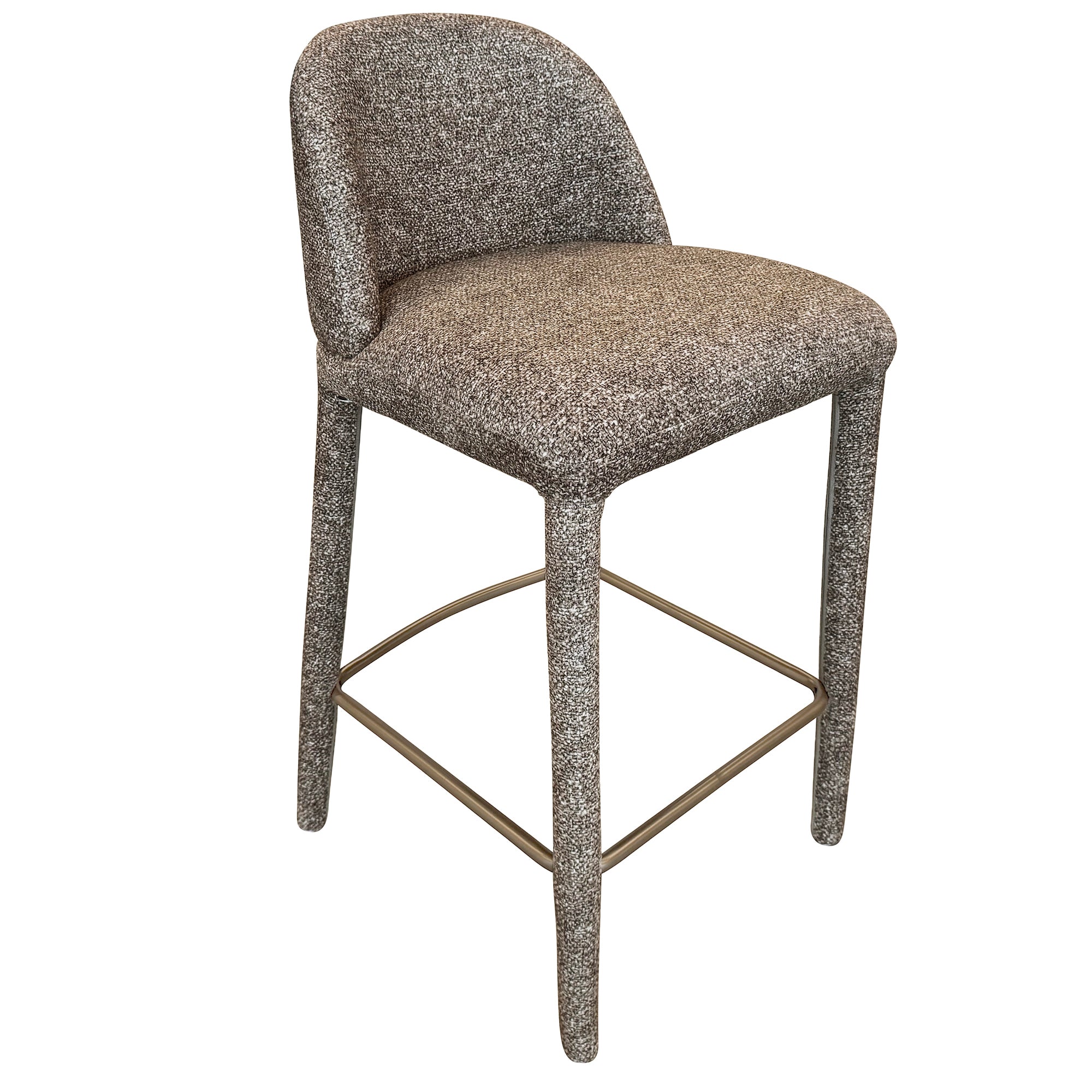 Kiara 26" Counter Stool - Brown Textured Fabric-DECOROLALA