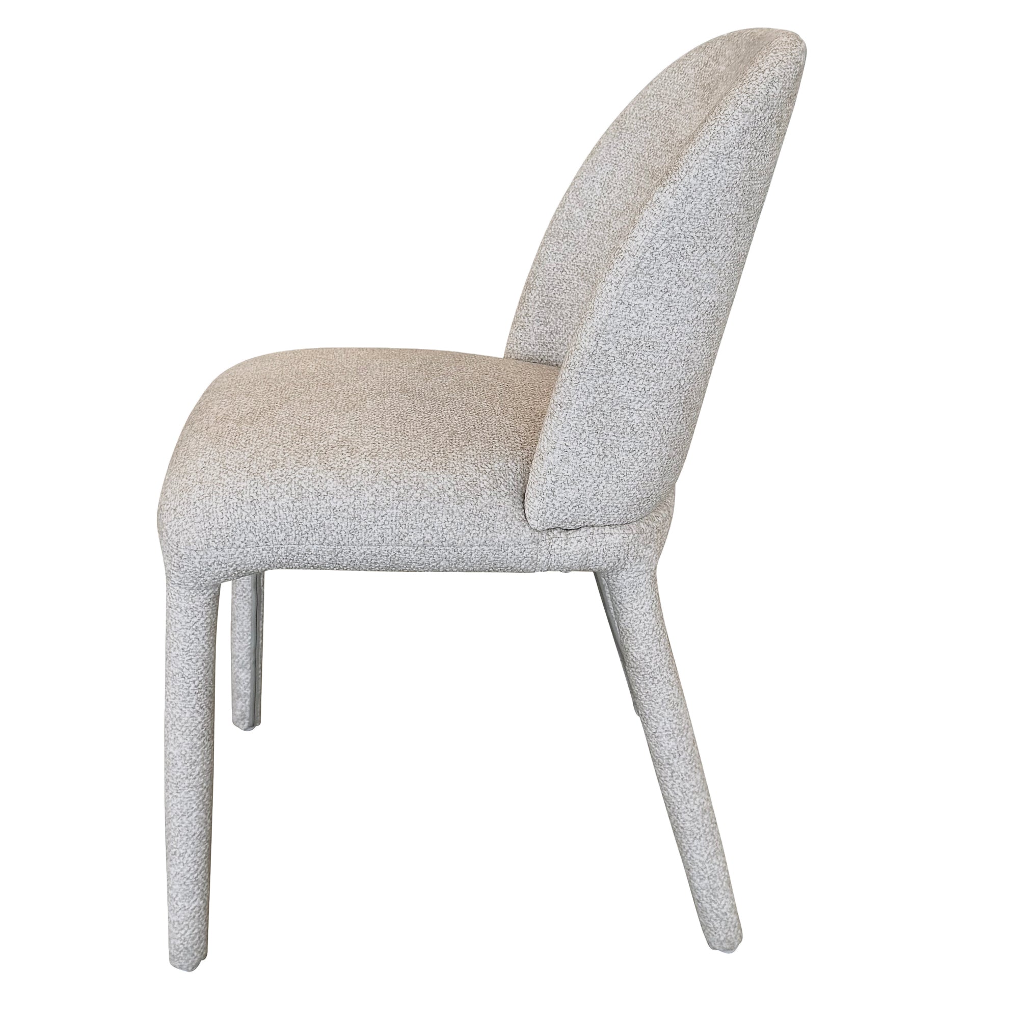 Kiara Dining Chair - Beige Textured Fabric Modern Accent Chair-DECOROLALA