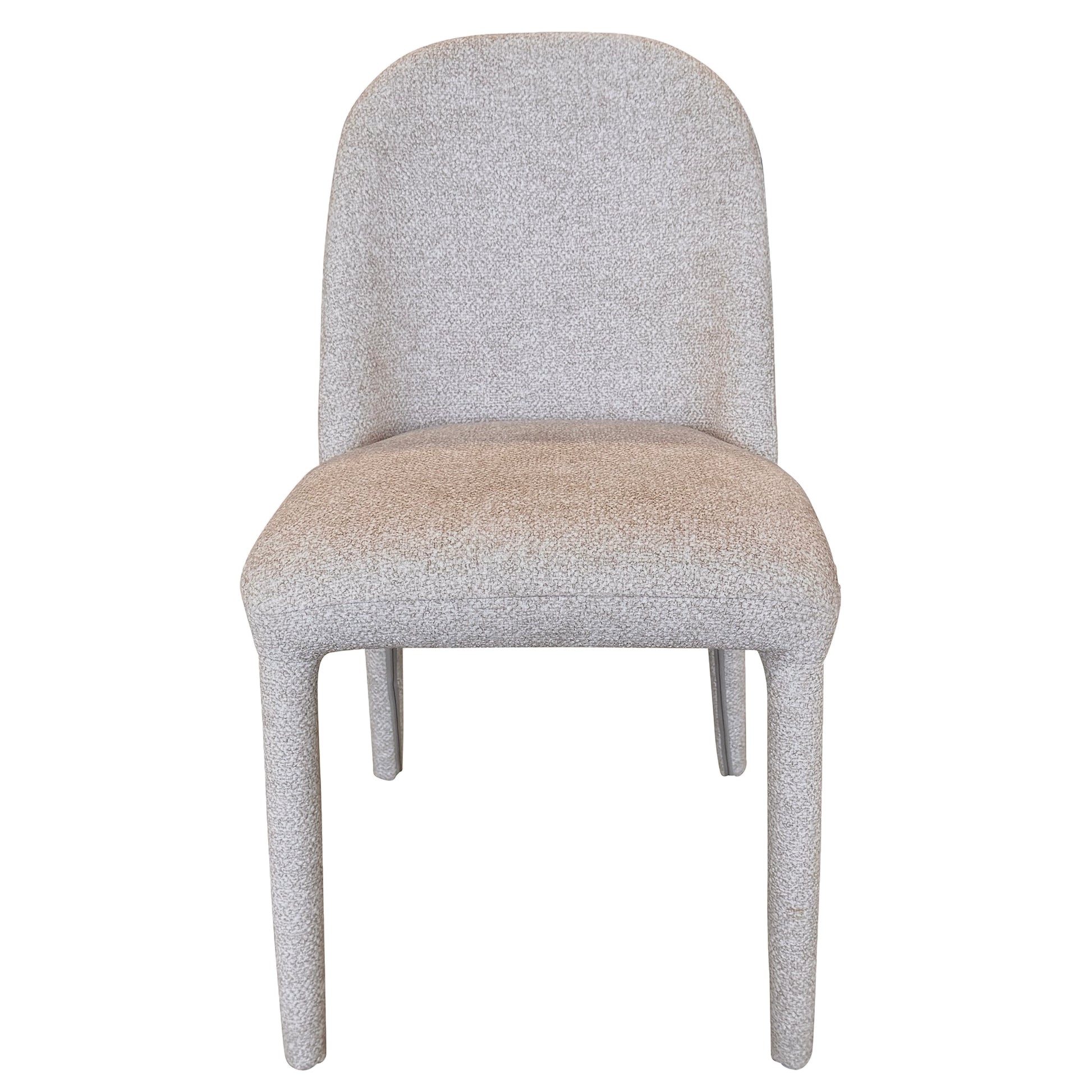 Kiara Dining Chair - Beige Textured Fabric Modern Accent Chair-DECOROLALA
