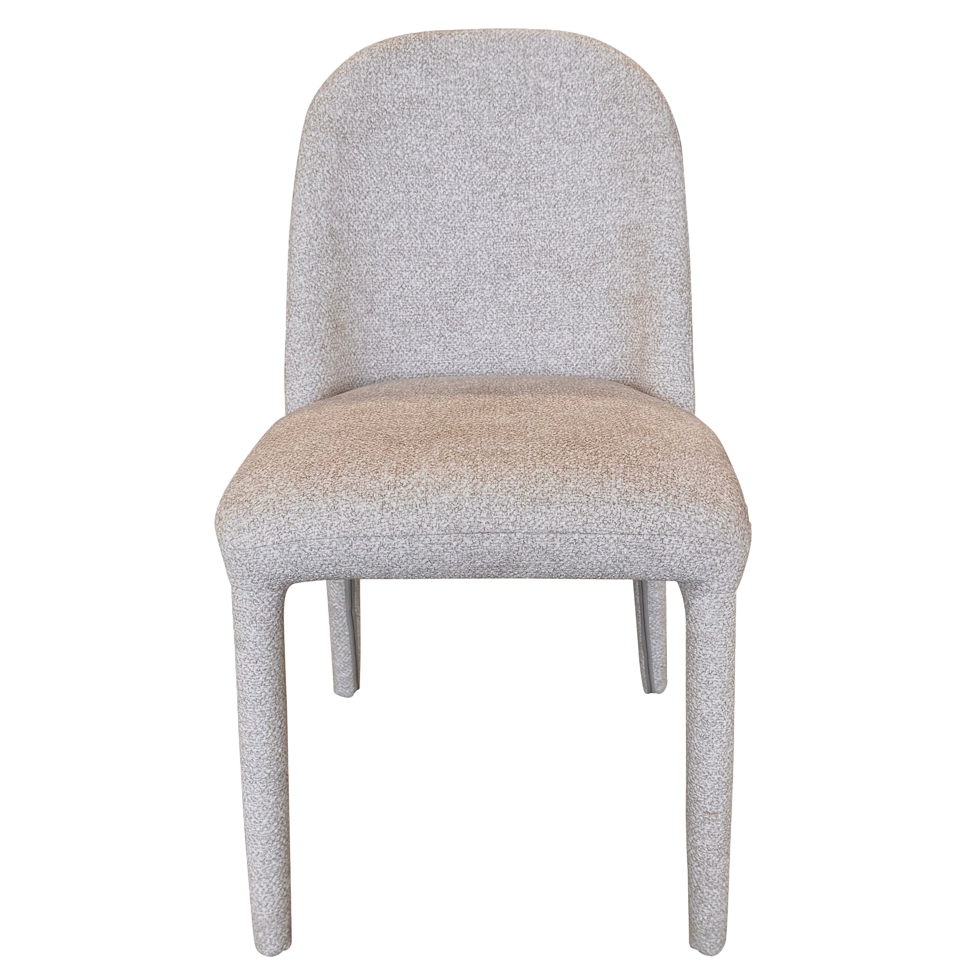 Kiara Dining Chair - Beige Textured Fabric Modern Accent Chair-DECOROLALA