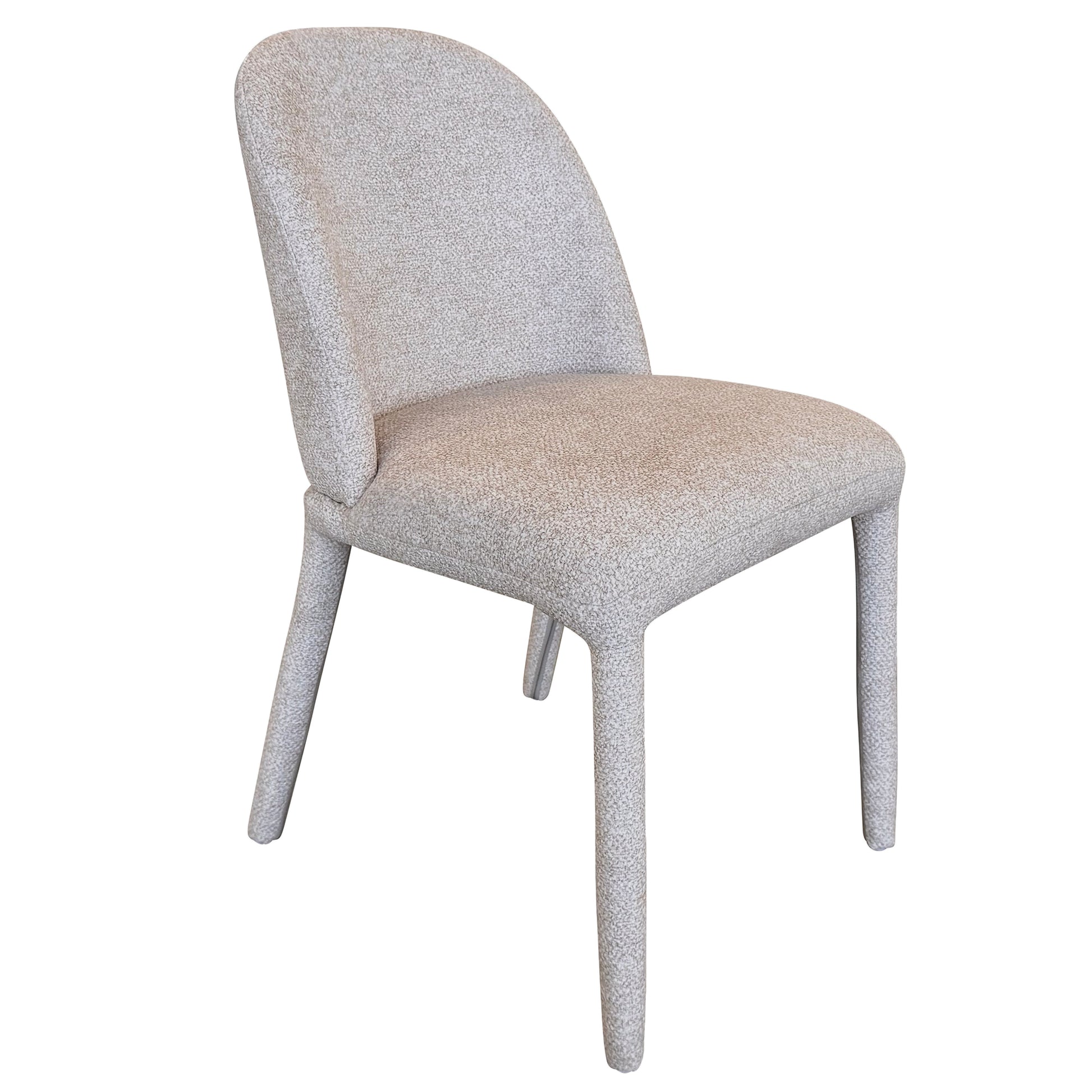 Kiara Dining Chair - Beige Textured Fabric Modern Accent Chair-DECOROLALA