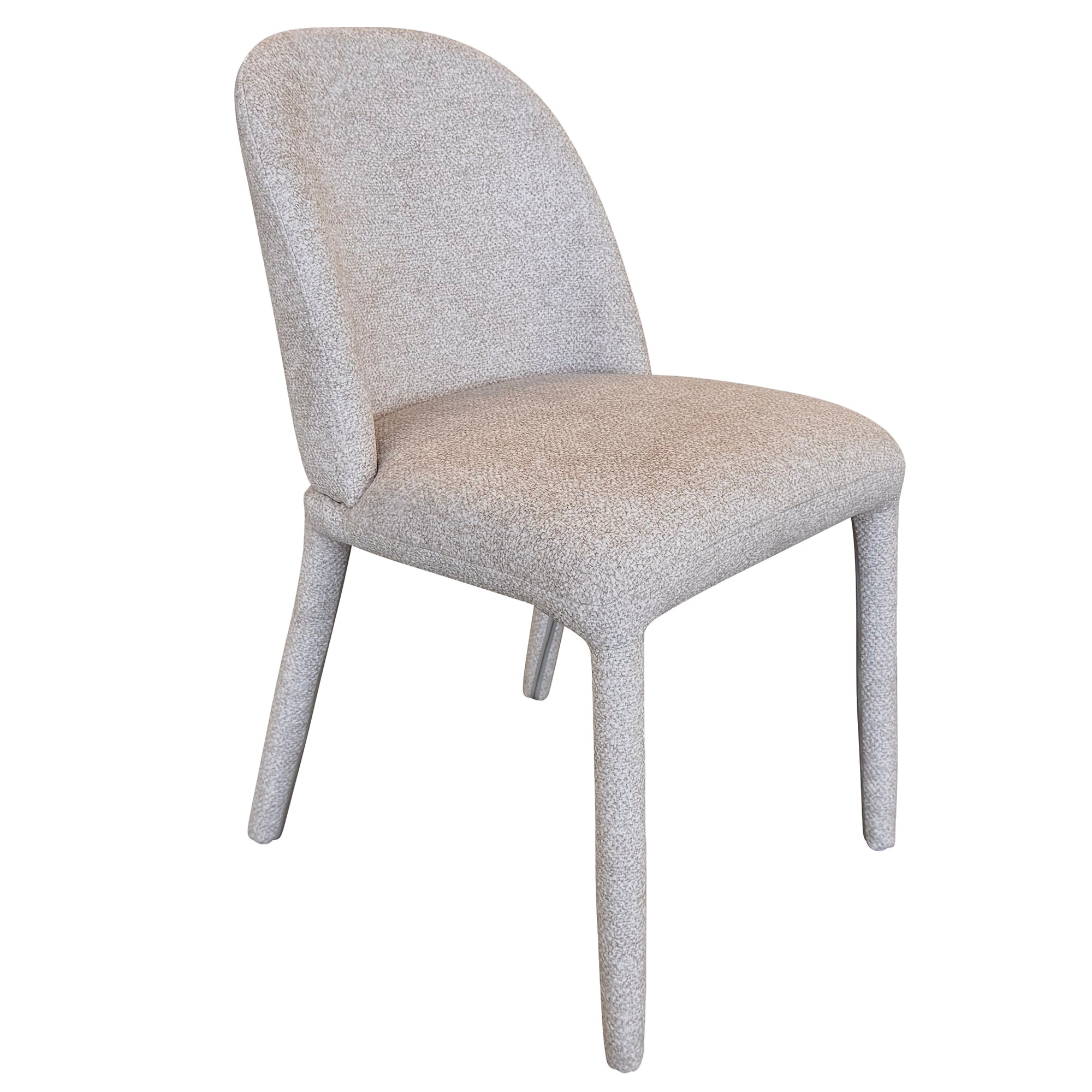 Kiara Dining Chair - Beige Textured Fabric Modern Accent Chair-DECOROLALA