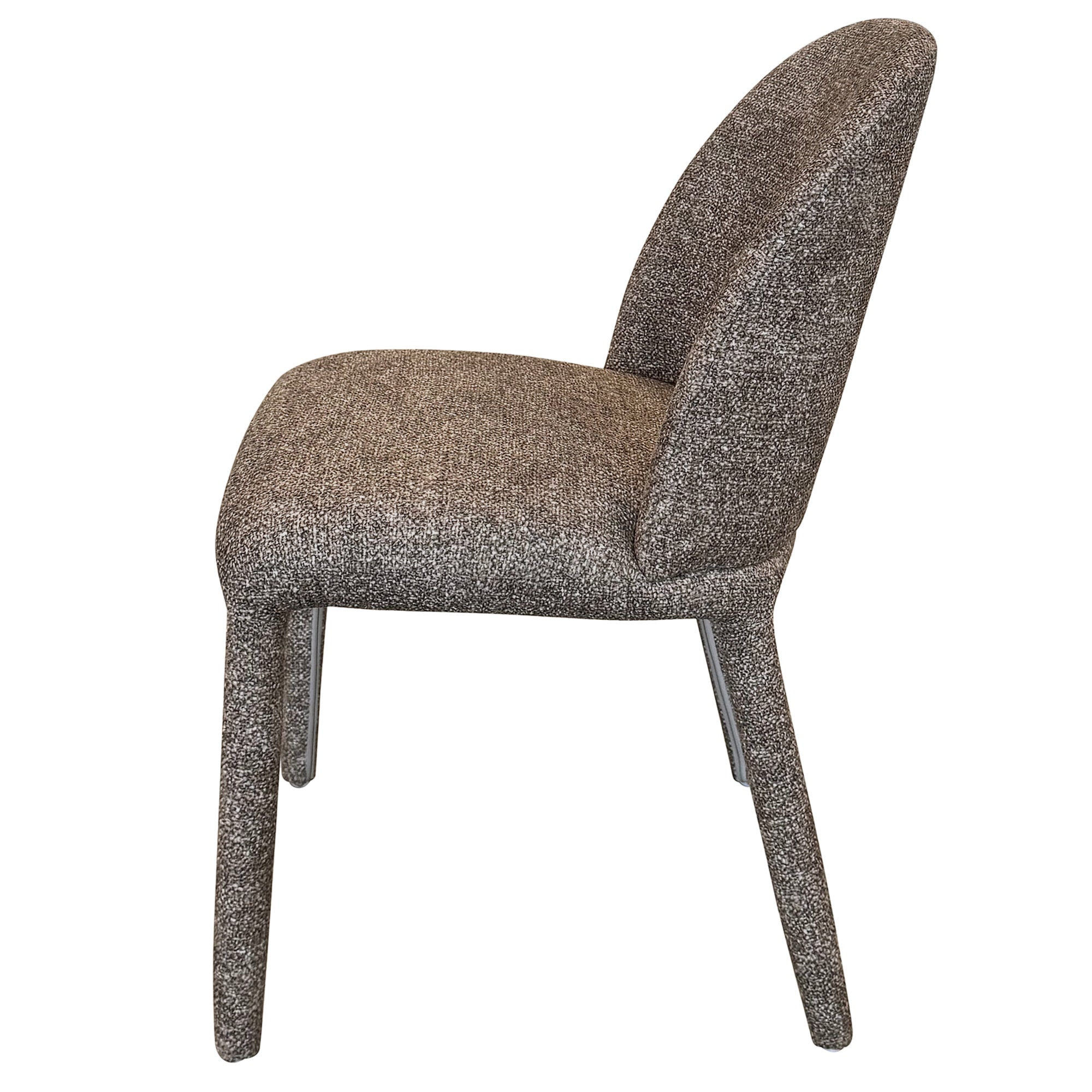 Kiara Dining Chair - Brown Fabric Textured Upholstery-DECOROLALA