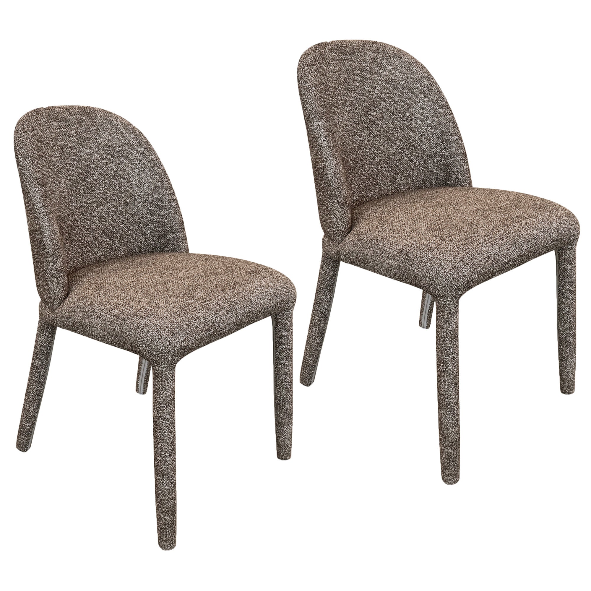 Kiara Dining Chair - Brown Fabric Textured Upholstery-DECOROLALA