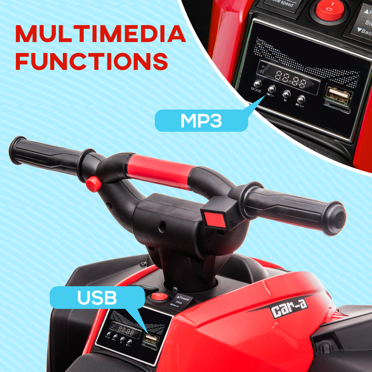Kids 4 Wheeler Quad with Music, Headlights, High & Low Speed, Kids ATV for 3-5 Years Old Boys & Girl-Toys & Games > Baby & Toddler Toys > Electric Ride-On Toys > Electric Toy Cars-DECOROLALA