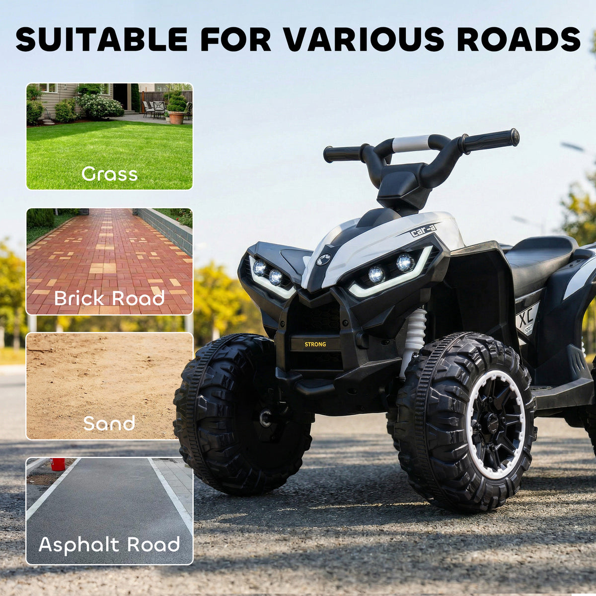 Kids 4 Wheeler Quad with Music, Headlights, High & Low Speed, Kids ATV for 3-5 Years Old Boys & Girl-Toys & Games > Baby & Toddler Toys > Electric Ride-On Toys > Electric Toy Cars-DECOROLALA