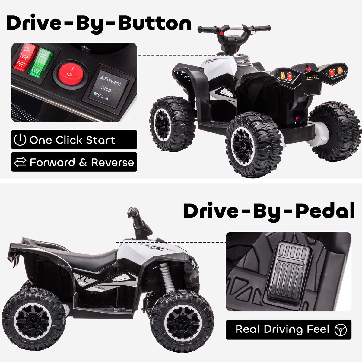 Kids 4 Wheeler Quad with Music, Headlights, High & Low Speed, Kids ATV for 3-5 Years Old Boys & Girl-Toys & Games > Baby & Toddler Toys > Electric Ride-On Toys > Electric Toy Cars-DECOROLALA