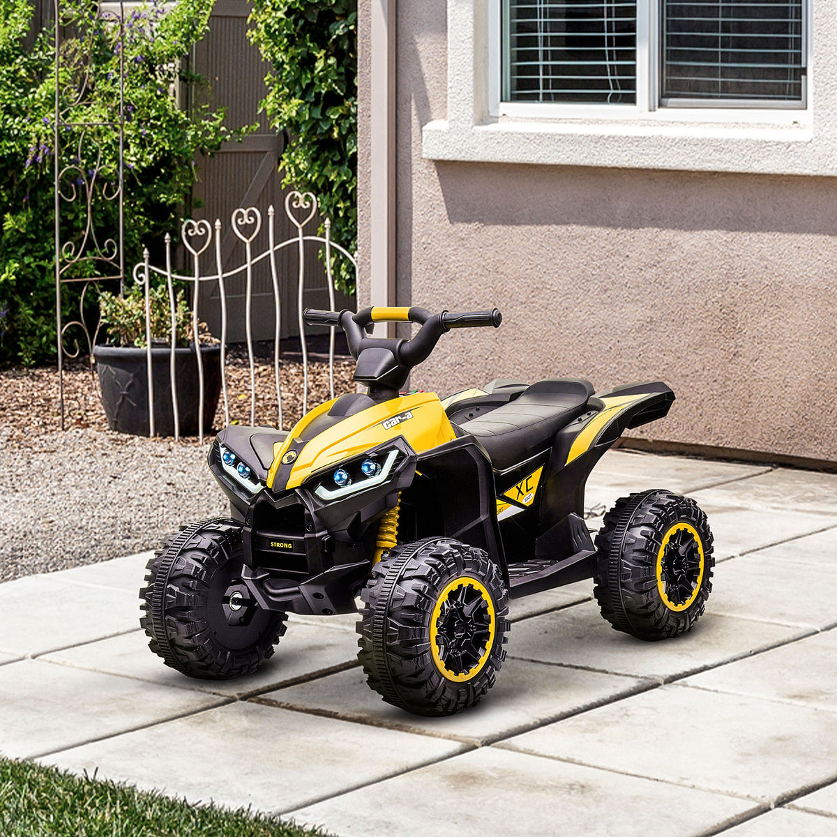 Kids 4 Wheeler Quad with Music, Headlights, High & Low Speed, Kids ATV for 3-5 Years Old Boys & Girl-Toys & Games > Baby & Toddler Toys > Electric Ride-On Toys > Electric Toy Cars-DECOROLALA