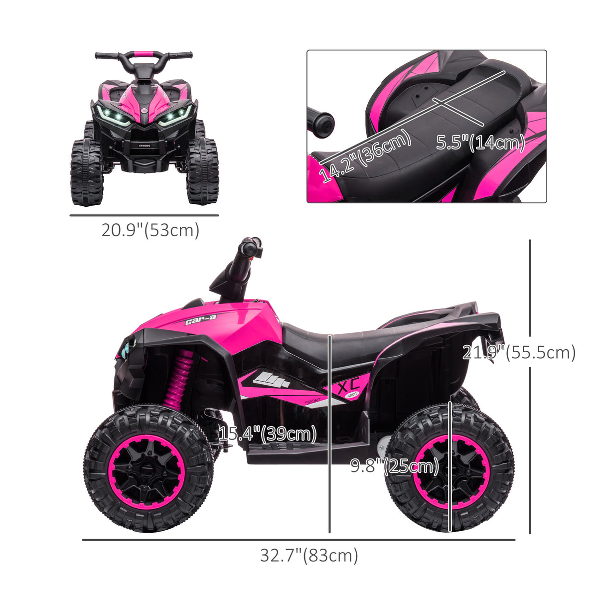 Kids 4 Wheeler Quad with Music, Headlights, High & Low Speed, Kids ATV for 3-5 Years Old Boys & Girl-Toys & Games > Baby & Toddler Toys > Electric Ride-On Toys > Electric Toy Cars-DECOROLALA