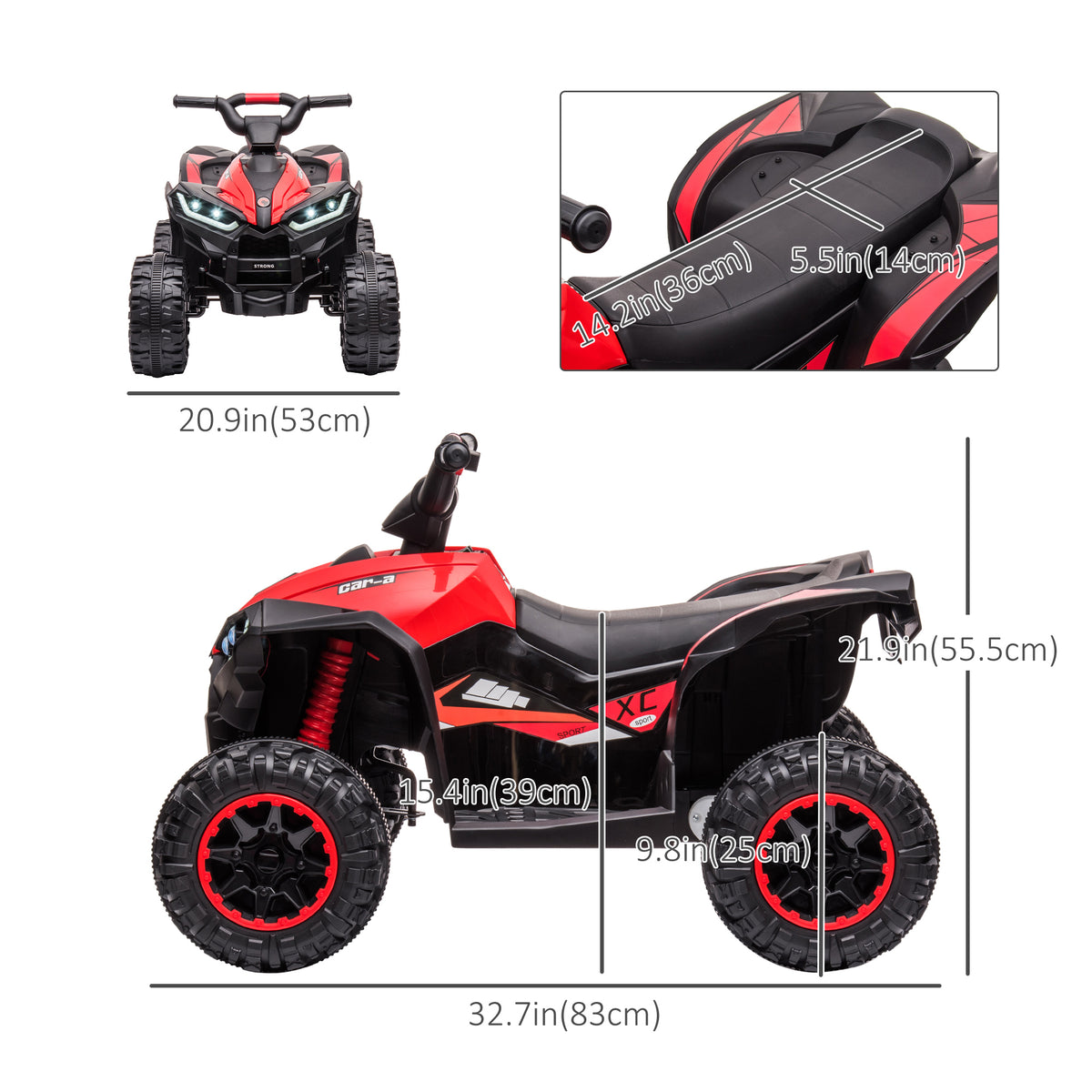 Kids 4 Wheeler Quad with Music, Headlights, High & Low Speed, Kids ATV for 3-5 Years Old Boys & Girl-Toys & Games > Baby & Toddler Toys > Electric Ride-On Toys > Electric Toy Cars-DECOROLALA