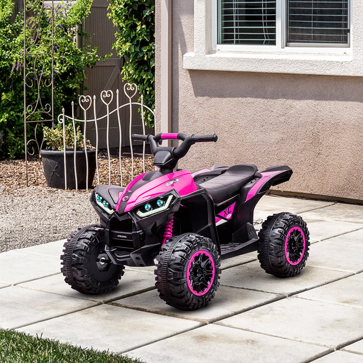 Kids 4 Wheeler Quad with Music, Headlights, High & Low Speed, Kids ATV for 3-5 Years Old Boys & Girl-Toys & Games > Baby & Toddler Toys > Electric Ride-On Toys > Electric Toy Cars-DECOROLALA