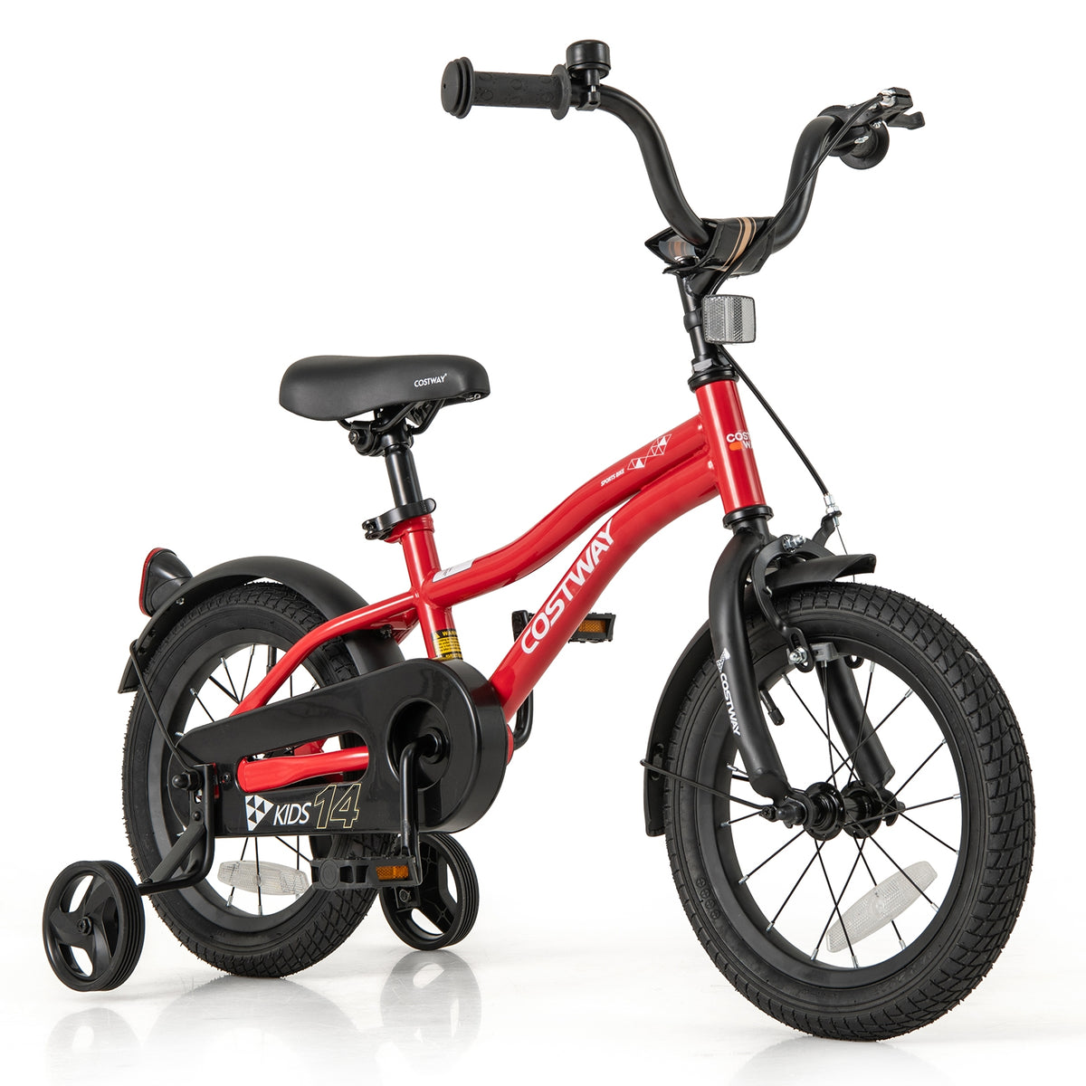 Kids Adjustable Bicycle with Training Wheels, Bell, and Reflectors-Kids Bike-DECOROLALA