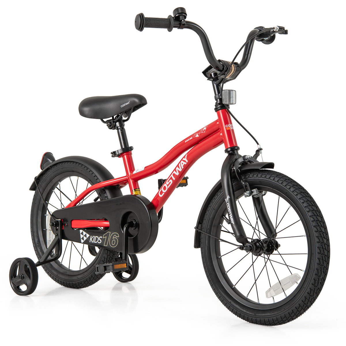 Kids Adjustable Bicycle with Training Wheels, Bell, and Reflectors-Kids Bike-DECOROLALA