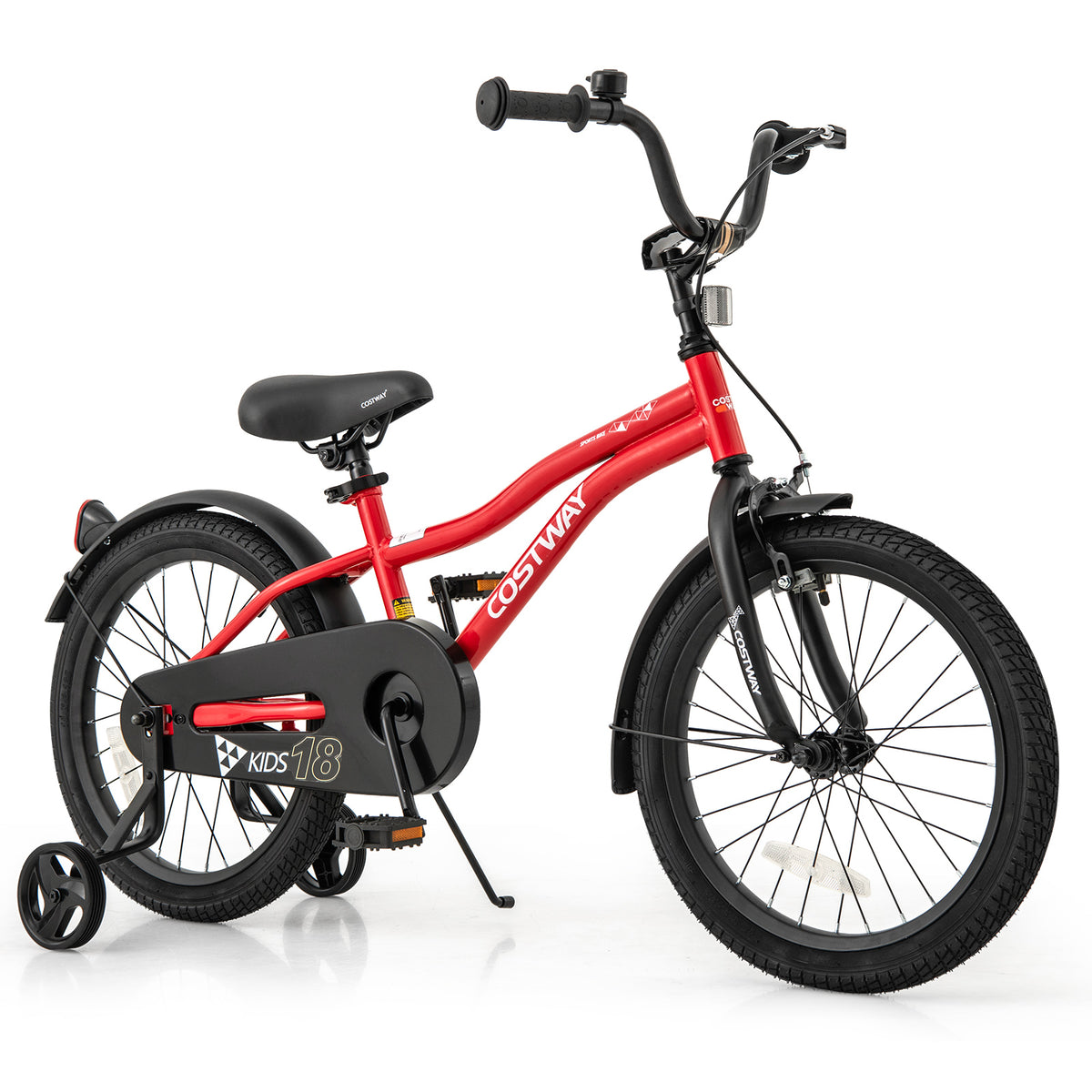 Kids Adjustable Bicycle with Training Wheels, Bell, and Reflectors-Kids Bike-DECOROLALA