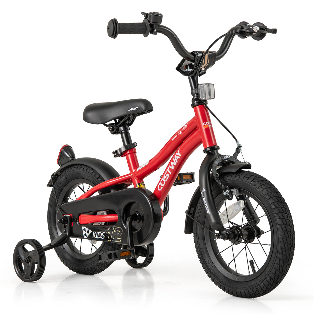 Kids Adjustable Bicycle with Training Wheels, Bell, and Reflectors-Kids Bike-DECOROLALA