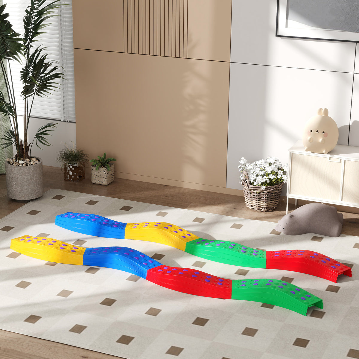8PCs Kids Balance Beam Stepping Stones w/ Non-slip Foot Pads-Toys & Games > Baby & Toddler Toys > Kids Gym & Playmats-DECOROLALA