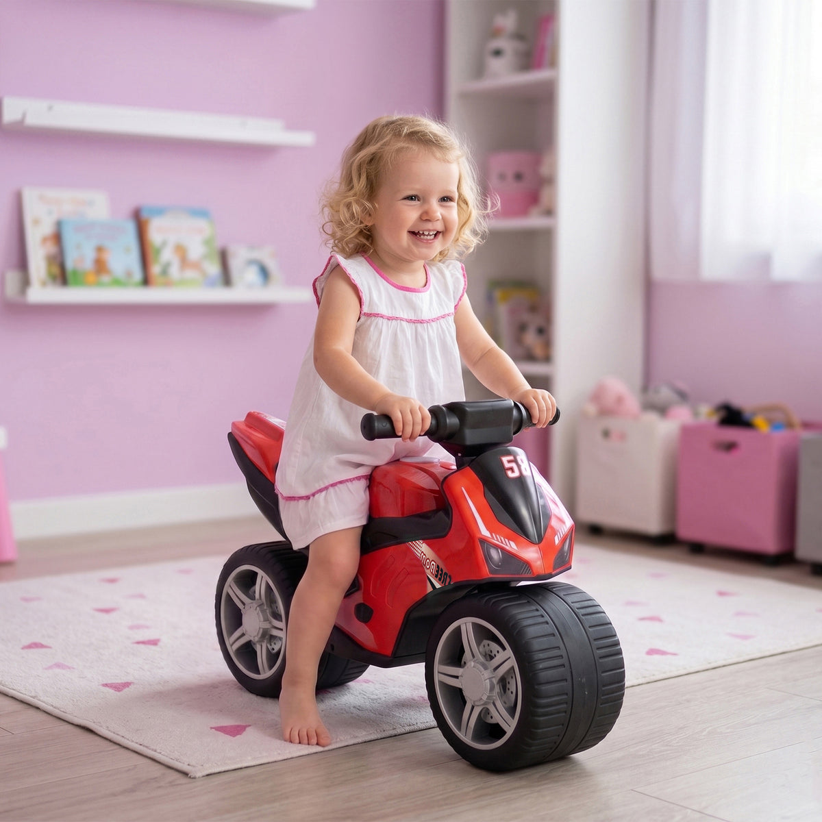 Balance Bike with Music and Wide Tires Baby Balance Bike for Toddlers 1-3 Years-Toys & Games > Baby & Toddler Toys > Riding & Rocking Toys-DECOROLALA