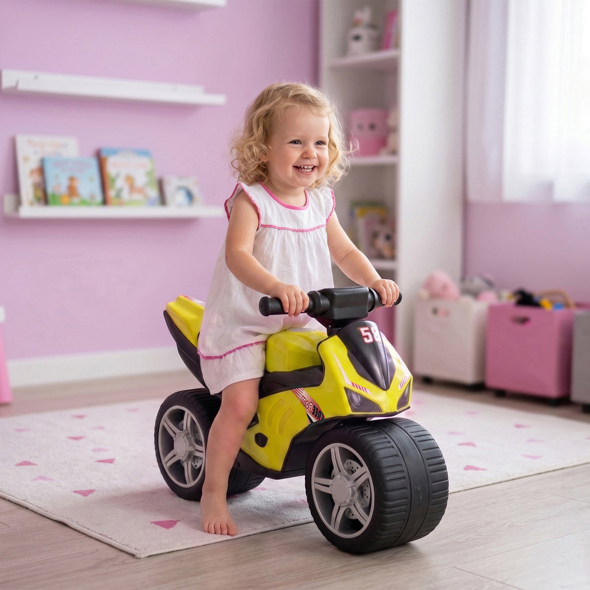 Balance Bike with Music and Wide Tires Baby Balance Bike for Toddlers 1-3 Years-Toys & Games > Baby & Toddler Toys > Riding & Rocking Toys-DECOROLALA