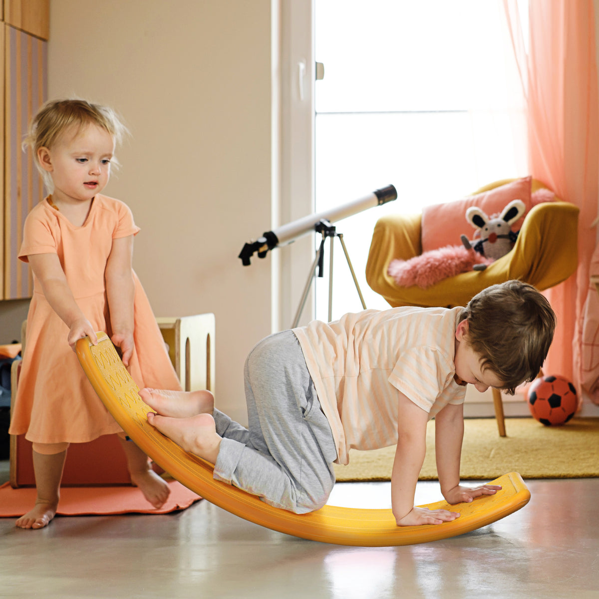 Kids Balance Board - 32.3" Curvy Wobble Board, PE Material-Toys & Games > Baby & Toddler Toys > Kids Gym & Playmats-DECOROLALA