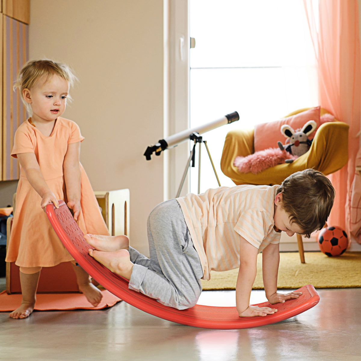 Kids Balance Board - 32.3" Curvy Wobble Board, PE Material-Toys & Games > Baby & Toddler Toys > Kids Gym & Playmats-DECOROLALA