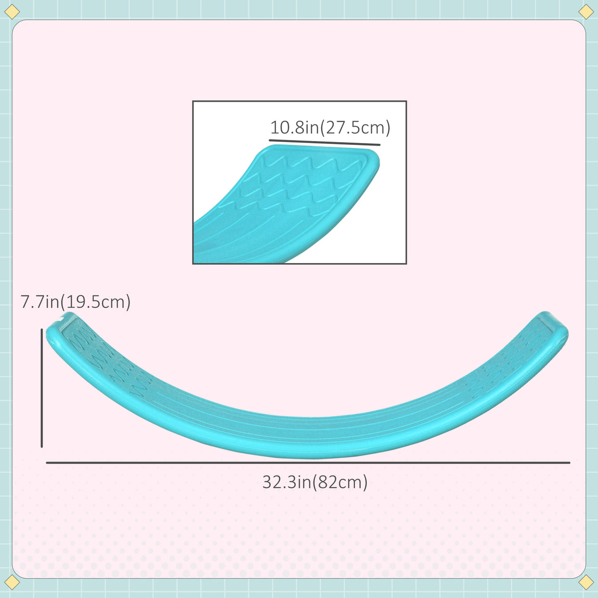 Kids Balance Board - 32.3" Curvy Wobble Board, PE Material-Toys & Games > Baby & Toddler Toys > Kids Gym & Playmats-DECOROLALA