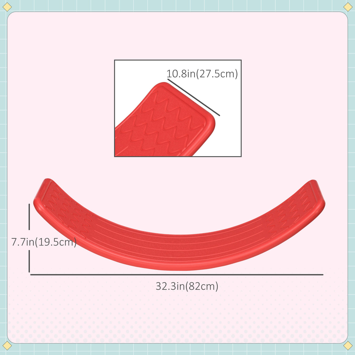 Kids Balance Board - 32.3" Curvy Wobble Board, PE Material-Toys & Games > Baby & Toddler Toys > Kids Gym & Playmats-DECOROLALA