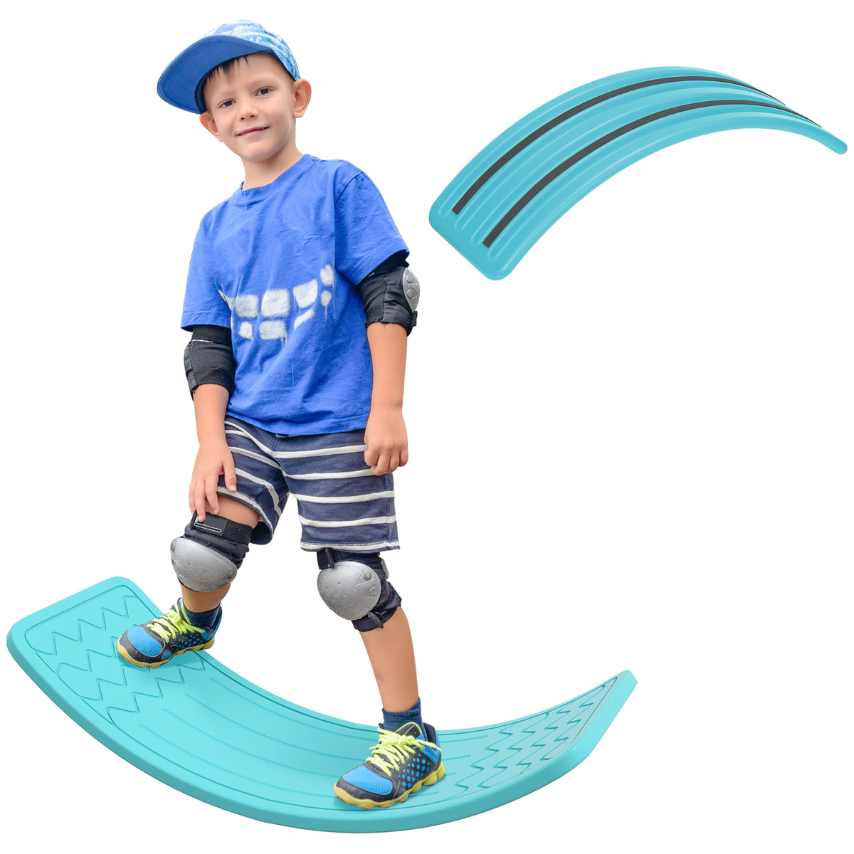 32.3" Balance Board, Wobble Board Kids Curvy Rocker Board, Ended Preschool Learning Montessori Waldorf Toy, Ages for 3-6 Years Old-Toys & Games > Baby & Toddler Toys > Kids Gym & Playmats-DECOROLALA