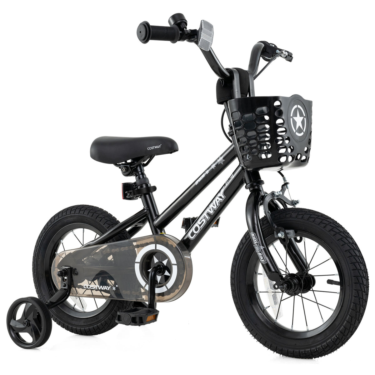 Kids Bike with Basket and Training Wheels - Adjustable Height-Kids Bike-DECOROLALA