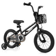 Kids Bike with Basket and Training Wheels - Adjustable Height-Kids Bike-DECOROLALA