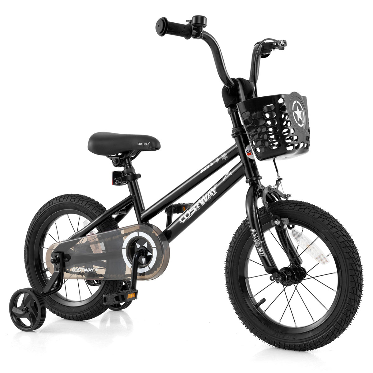 Kids Bike with Basket and Training Wheels - Adjustable Height-Kids Bike-DECOROLALA