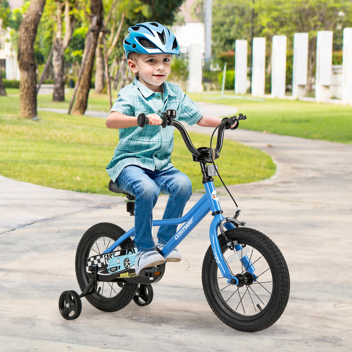Kids Bike with Removable Training Wheels - Carbon Steel Frame-Kids Bike-DECOROLALA