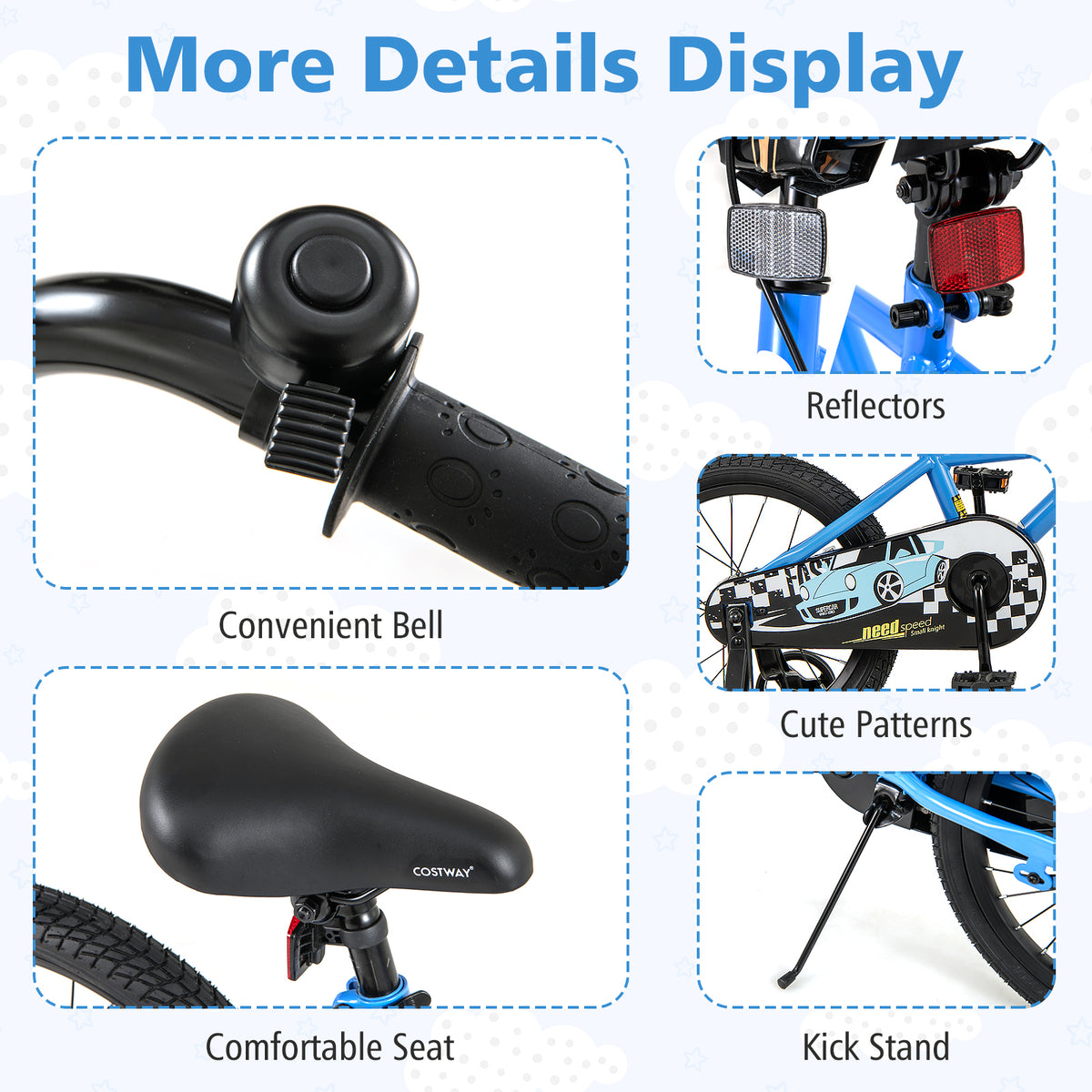 Kids Bike with Removable Training Wheels - Carbon Steel Frame-Kids Bike-DECOROLALA
