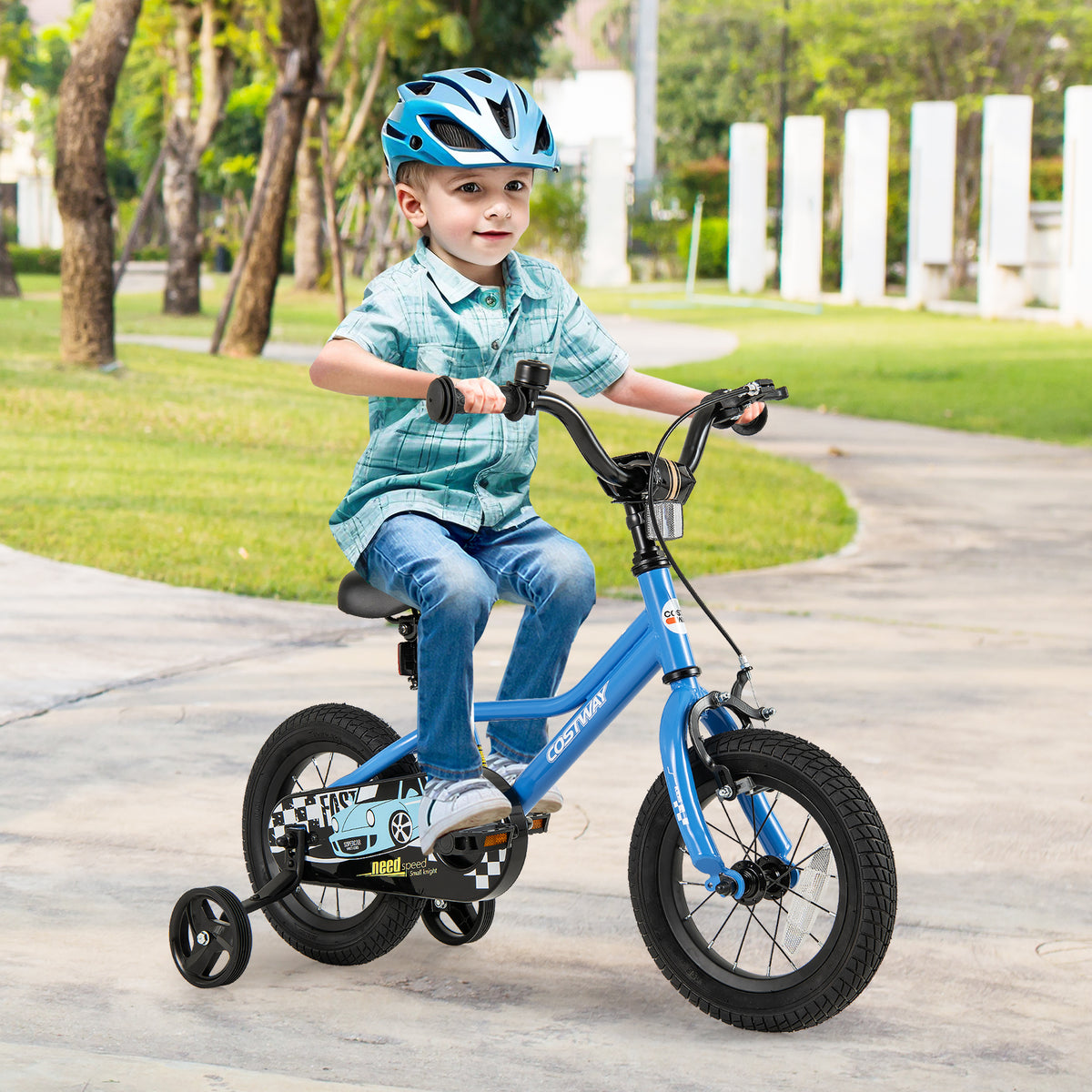 Kids Bike with Removable Training Wheels - Carbon Steel Frame-Kids Bike-DECOROLALA