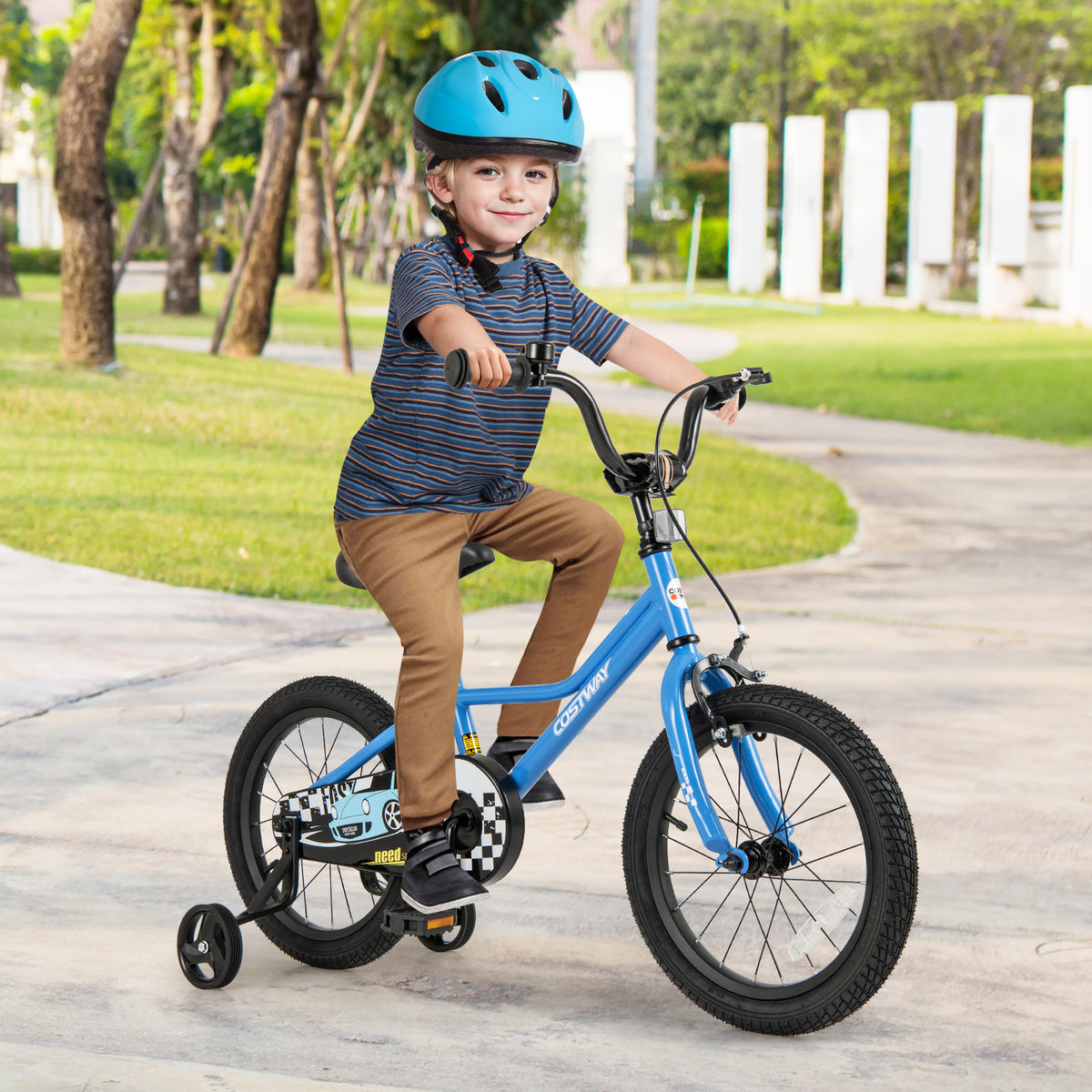 Kids Bike with Removable Training Wheels - Carbon Steel Frame-Kids Bike-DECOROLALA