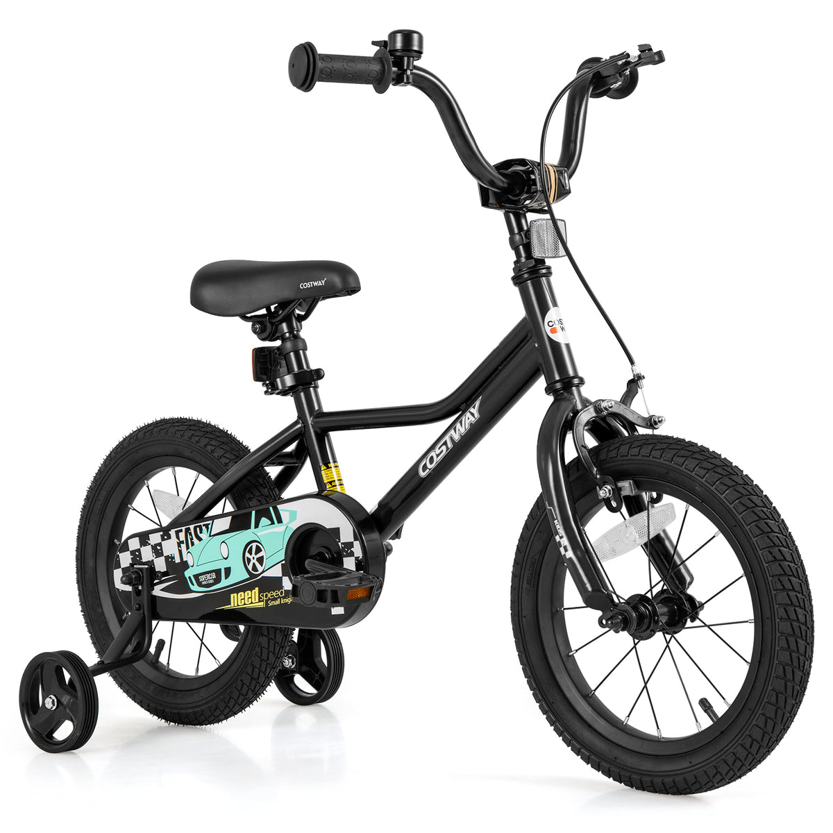 Kids Bike with Training Wheels, Adjustable Carbon Steel Frame-Kids Bike-DECOROLALA