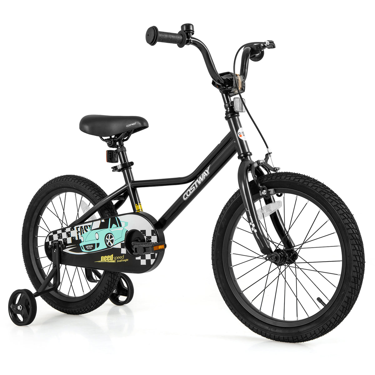 Kids Bike with Training Wheels, Adjustable Carbon Steel Frame-Kids Bike-DECOROLALA