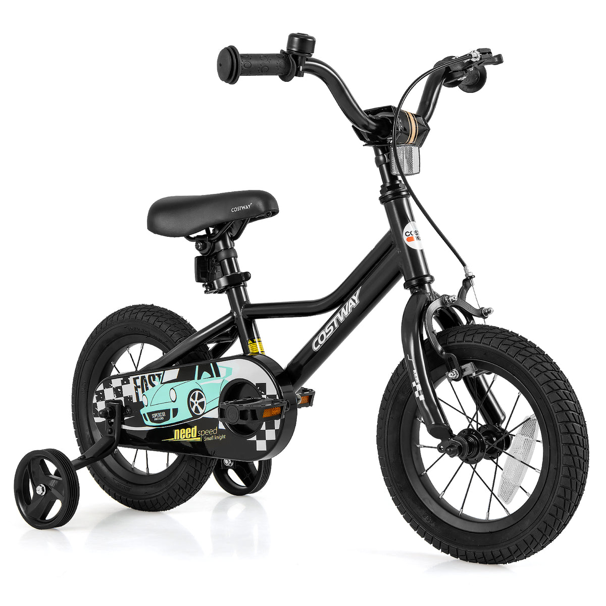 Kids Bike with Training Wheels, Adjustable Carbon Steel Frame-Kids Bike-DECOROLALA
