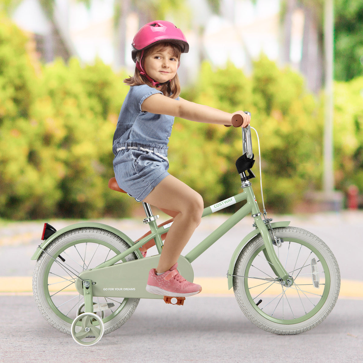 Kids Bike with Training Wheels, Adjustable Handlebar and Seat-Kids Bike-DECOROLALA