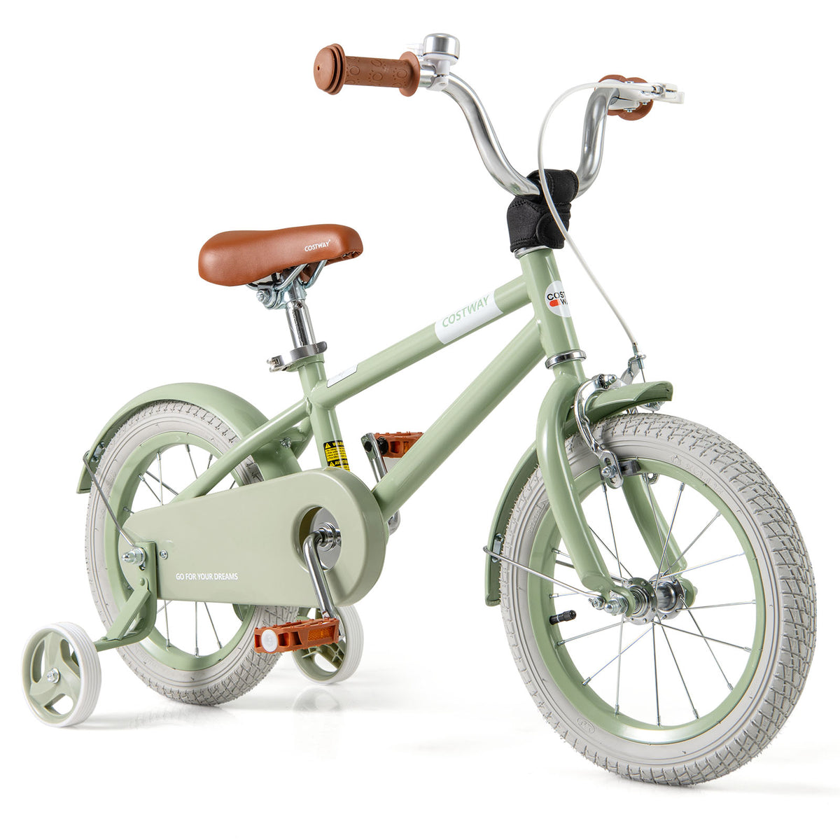 Kids Bike with Training Wheels, Adjustable Handlebar and Seat-Kids Bike-DECOROLALA