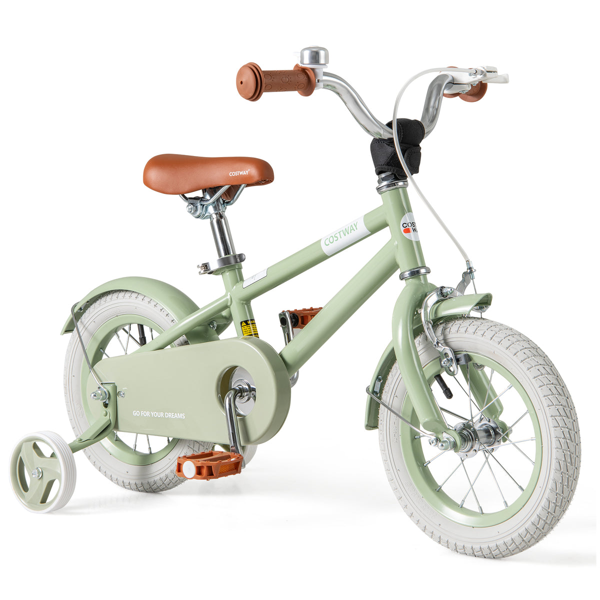 Kids Bike with Training Wheels, Adjustable Handlebar and Seat-Kids Bike-DECOROLALA