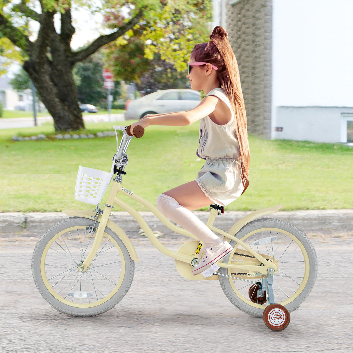 Kids Bike with Training Wheels, Adjustable Height, Ages 3-8 Years-Kids Bike-DECOROLALA
