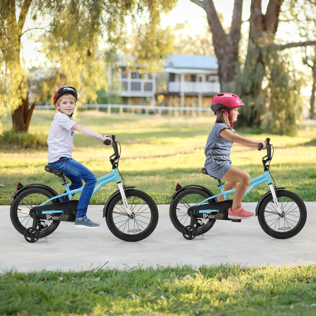 Kids Bike with Training Wheels - Adjustable Seat and Handlebar-Kids Bike-DECOROLALA