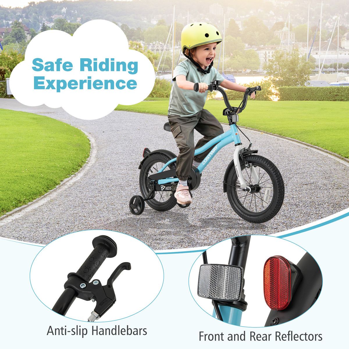 Kids Bike with Training Wheels - Adjustable Seat and Handlebar-Kids Bike-DECOROLALA