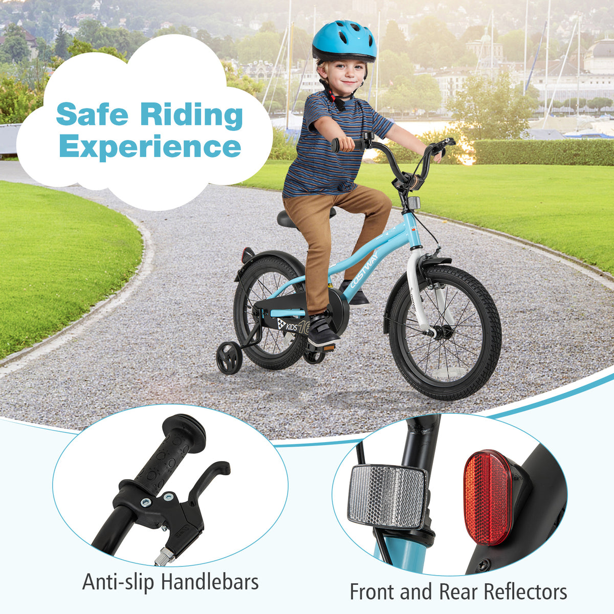 Kids Bike with Training Wheels - Adjustable Seat and Handlebar-Kids Bike-DECOROLALA